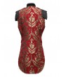 Pentagramme Red Gothic Baroque Style Brocade Tailed Waistcoat for Women