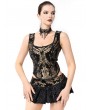 Pentagramme Gold Gothic Vintage Brocade Waistcoat Top for Women