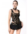 Pentagramme Gold Gothic Vintage Brocade Waistcoat Top for Women