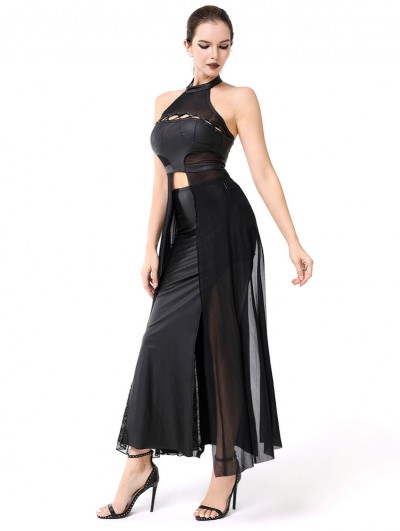navy dress maxi Aurora Ruched Organic Cotton Maxi Dress