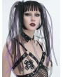 Devil Fashion Black Gothic Punk Spiked Belt Choker with Nipple Cover