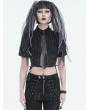 Devil Fashion Black Gothic Punk Chain Eyelet Neck Tie for Women
