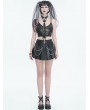 Devil Fashion Black Gothic Punk O-Ring Studs Buckle Tie for Women