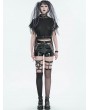 Devil Fashion Black Gothic Punk Pentagram Asymmetrical Fishnet Socks