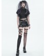 Devil Fashion Black Gothic Punk Pentagram Asymmetrical Fishnet Socks