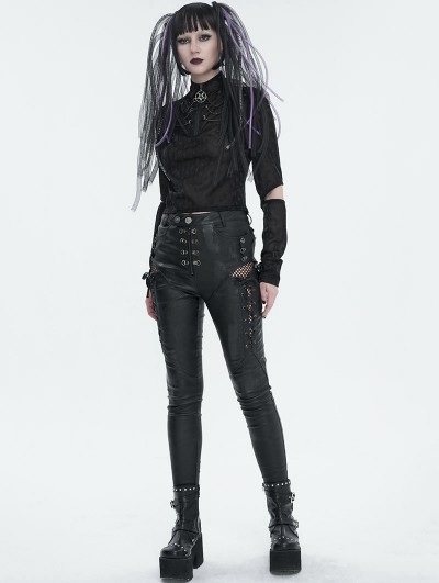 Devil Fashion, Steampunk, leggings da donna a vita alta