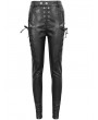 Devil Fashion Black Gothic Casual Punk Lace Up Slim Fit Pants for Women