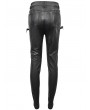 Devil Fashion Black Gothic Casual Punk Lace Up Slim Fit Pants for Women