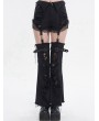 Devil Fashion Black Gothic Punk Stylish Detachable Two-Wear Flared Pants for Women