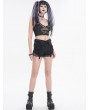 Devil Fashion Black Gothic Punk Stylish Detachable Two-Wear Flared Pants for Women