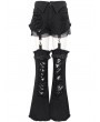 Devil Fashion Black Gothic Punk Stylish Detachable Two-Wear Flared Pants for Women