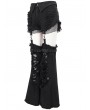 Devil Fashion Black Gothic Punk Stylish Detachable Two-Wear Flared Pants for Women