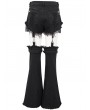 Devil Fashion Black Gothic Punk Stylish Detachable Two-Wear Flared Pants for Women