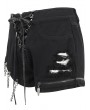 Devil Fashion Black Gothic Punk Ripped Layered Chain Hot Shorts for Women