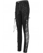 Devil Fashion Black Gothic Punk Lace Up Hole Casual Long Pants for Women