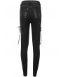 Devil Fashion Black Gothic Punk Lace Up Hole Casual Long Pants for Women