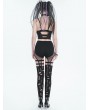 Devil Fashion Black Gothic Punk Sexy Hole Net Slim Leggings for Women