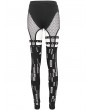 Devil Fashion Black Gothic Punk Sexy Hole Net Slim Leggings for Women