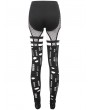 Devil Fashion Black Gothic Punk Sexy Hole Net Slim Leggings for Women