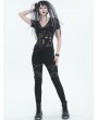 Devil Fashion Black Gothic Punk Long Slim Fit Casual Pants for Women