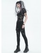 Devil Fashion Black Gothic Punk Long Slim Fit Casual Pants for Women