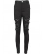 Devil Fashion Black Gothic Punk Long Slim Fit Casual Pants for Women