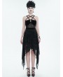 Devil Fashion Black Vintage Gothic Irregular Pentagram Strappy Party Dress