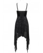 Devil Fashion Black Vintage Gothic Irregular Pentagram Strappy Party Dress