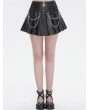 Devil Fashion Black Gothic Punk Street Layered Chain Short Pleated Skirt