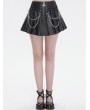 Devil Fashion Black Gothic Punk Street Layered Chain Short Pleated Skirt