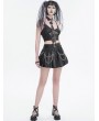 Devil Fashion Black Gothic Punk Street Layered Chain Short Pleated Skirt