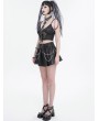 Devil Fashion Black Gothic Punk Street Layered Chain Short Pleated Skirt