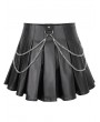 Devil Fashion Black Gothic Punk Street Layered Chain Short Pleated Skirt