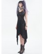 Devil Fashion Black Sexy Gothic Punk Irregular Chain Halter Strap Dress