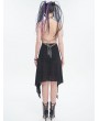 Devil Fashion Black Sexy Gothic Punk Irregular Chain Halter Strap Dress