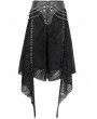 Devil Fashion Black Gothic Punk Street Chain Net Irregular Skirt