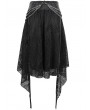 Devil Fashion Black Gothic Punk Street Chain Net Irregular Skirt