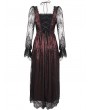 Devil Fashion Black and Red Vintage Sexy Gothic Lace Long Sleeve Party Dress