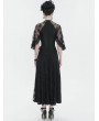 Devil Fashion Black Gothic Vintage Elegant Lace Slit Long Party Dress
