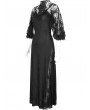 Devil Fashion Black Gothic Vintage Elegant Lace Slit Long Party Dress