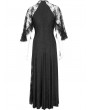 Devil Fashion Black Gothic Vintage Elegant Lace Slit Long Party Dress