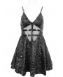 Devil Fashion Black Fashion Gothic Punk Grunge Patterned Sexy Short Slip Dress