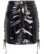 Devil Fashion Black Fashion Gothic Faux Leather Fitted Mini Skirt