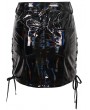 Devil Fashion Black Fashion Gothic Faux Leather Fitted Mini Skirt