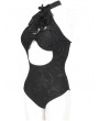 Devil Fashion Black Gothic Vintage Jabot Cutout One-Piece Swimsuit