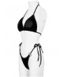 Devil Fashion Black Gothic Pentagram Velvet Halter Two-Piece Bikini Set