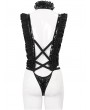 Devil Fashion Black Gothic Punk Ruffle Lace Sexy Lingerie Bodysuit