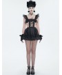 Devil Fashion Black Gothic Sweet Frilly Hollow Out Short Sexy Lingerie Dress