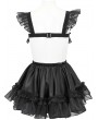 Devil Fashion Black Gothic Sweet Frilly Hollow Out Short Sexy Lingerie Dress