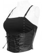 Devil Fashion Black Gothic Punk Rivet Spaghetti Strap Tank Top for Women